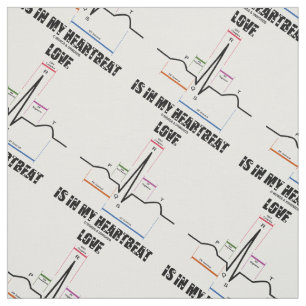 Love Is In My Heartbeat ECG EKG Electrocardiogram Fabric
