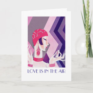 Love is in the Air. Art Deco Valentine's Day Cards