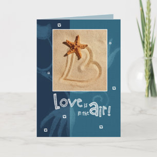 Love is in the Air. Beach Theme Valentine's Day  Holiday Card