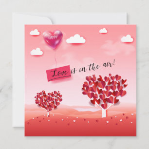 "Love is in the Air!" beautiful Love tree Invitation