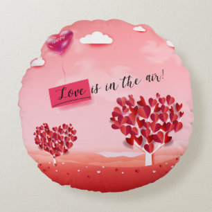 "Love is in the Air!" beautiful Love tree Round Cushion