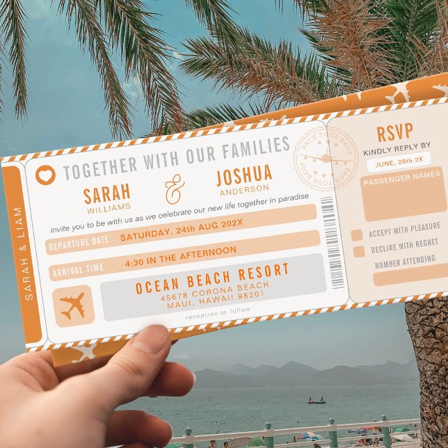 Love is in the air Boarding Pass Wedding Invitation (Creator Uploaded)