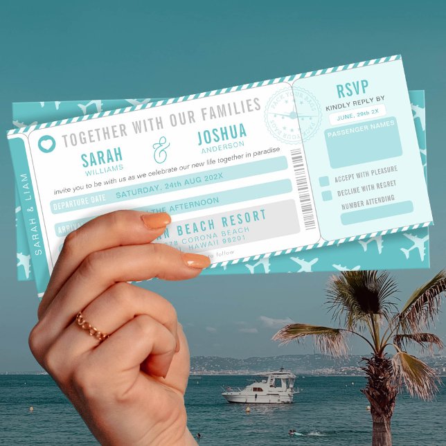 Love is in the air Boarding Pass Wedding Invitation (Creator Uploaded)