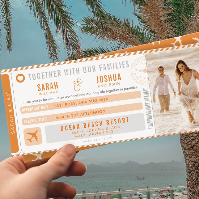Love is in the air Boarding Pass Wedding Invitation (Creator Uploaded)