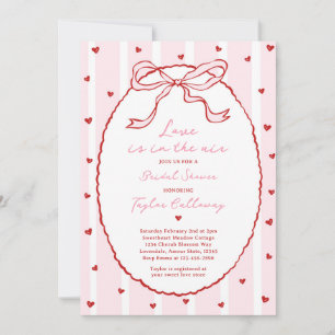 Love Is In The Air Bow Bridal Shower Valentine Invitation
