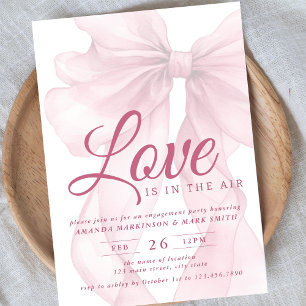 Love Is In The Air Bow Mauve Engagement Party Invitation