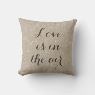 Love is in the Air Burlap Cushion