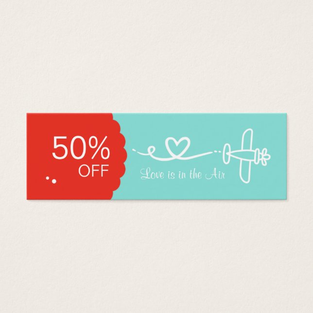 Love is in the Air Coupon Skinny Business Cards (Front)