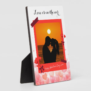 Love Is In The Air Custom Photo Couple & Text Plaque