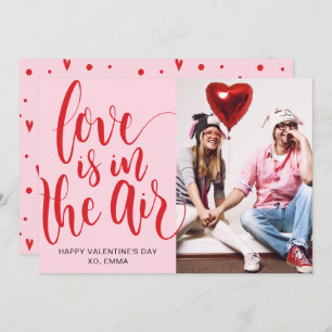 Love Is In The Air Custom Valentine's Day Photo Holiday Card