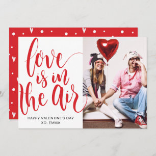 Love Is In The Air Custom Valentine's Day Photo Holiday Card