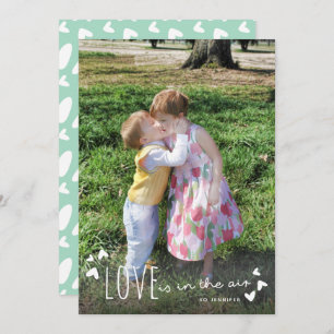 Love is in the Air Cute Valentines Day Photo Card