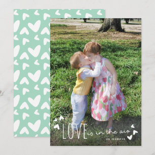 Love is in the Air Cute Valentines Day Photo Card