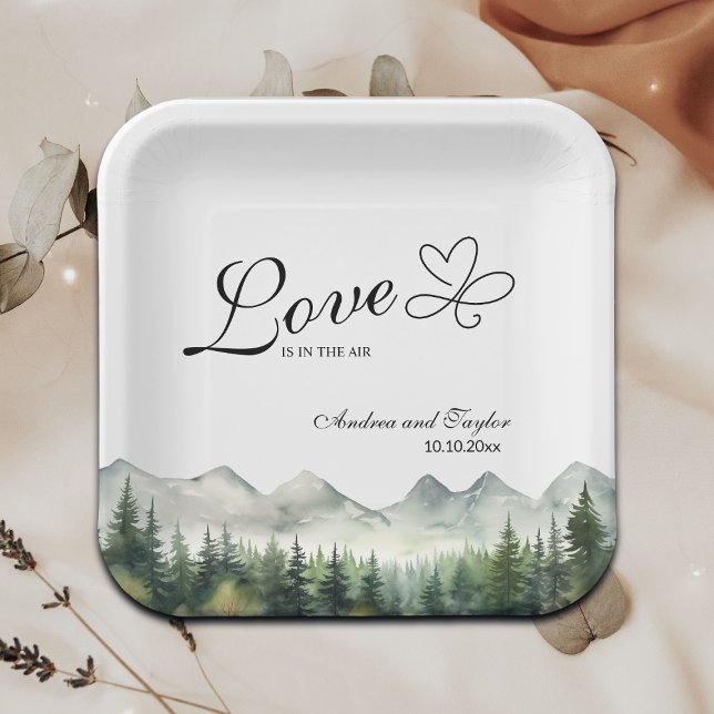 Love is in the Air Elegant Wedding Paper Plate (Creator Uploaded)