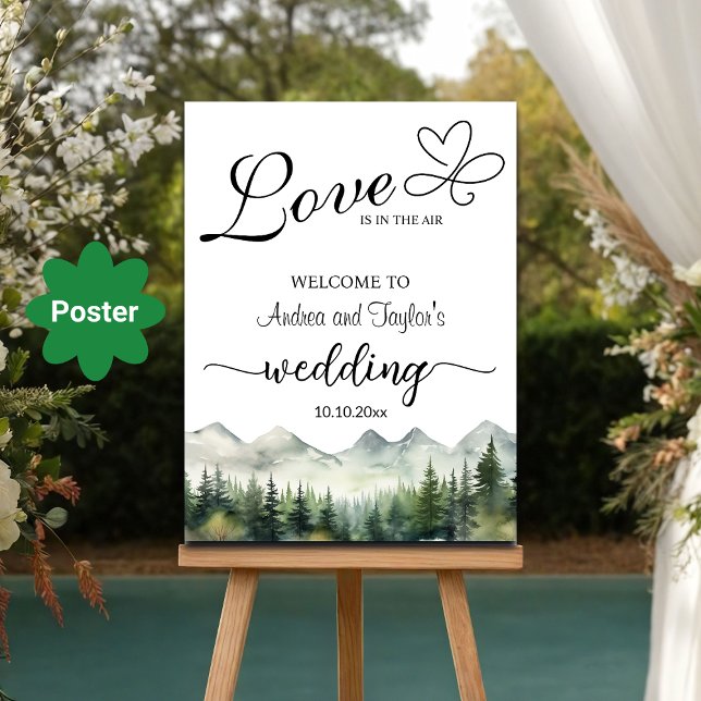 Love is in the Air Elegant Wedding Welcome Poster (Creator Uploaded)