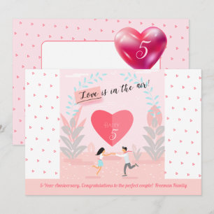 "Love is in the Air!" Enamoured Couple Anniversary Invitation