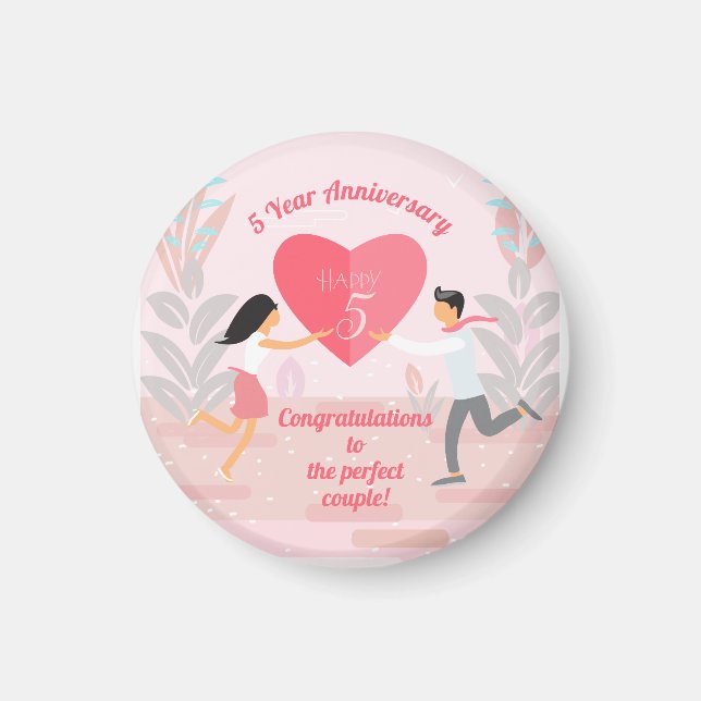 "Love is in the Air!" Enamoured Couple Anniversary Magnet (Front)