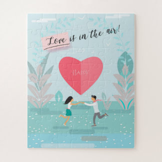 "Love is in the Air!" Enamoured Couple Modern Jigsaw Puzzle