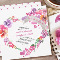 Love is in the Air Floral Heart Baby Shower