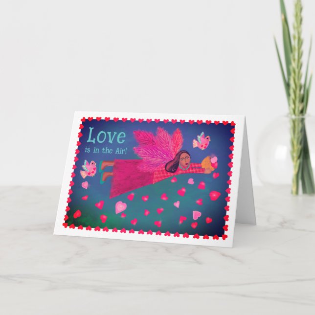 Love is in the Air folded 5x7 Valentine Card (Front)