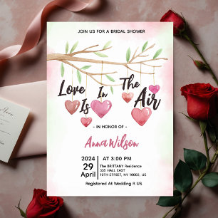 Love Is In The Air Hanging String Bridal Shower  Invitation