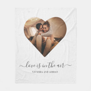 Love is in the Air Happy Valentines Photo Fleece Blanket