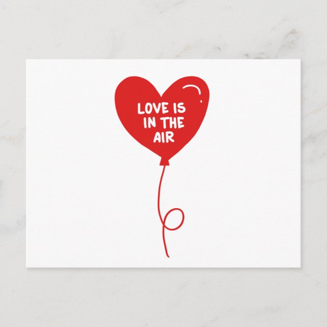 Love is in the air heart balloon postcard (Front)