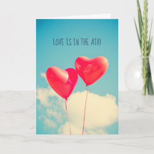Love Is In The Air Heart Balloons Greeting Card