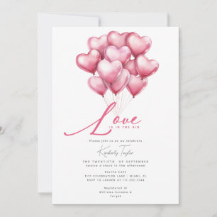 Love is in the Air Hearts Bridal Shower Invitation