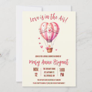 Love is in the Air, Hot Air Balloon Bridal Shower Invitation