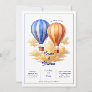 Love Is in the Air Hot Air Balloon Travel Wedding  Invitation