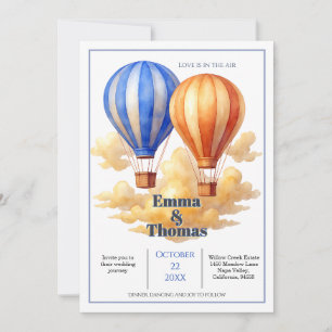 Love Is in the Air Hot Air Balloon Travel Wedding  Invitation