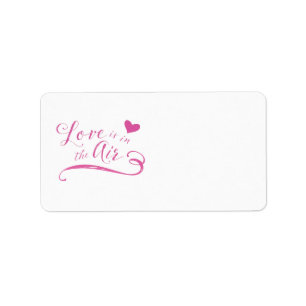 Love is in the Air Hot Pink Valentine's Day Label