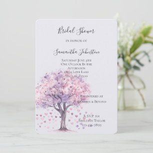 Love is in the air Lavender Hearts Bridal Shower Invitation