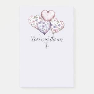 Love is in the air Lavender Purple Heart Balloons Post-it Notes