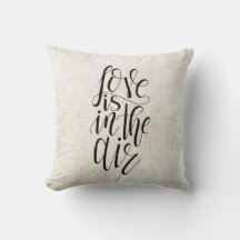 Love Is In The Air Linen Throw Pillow