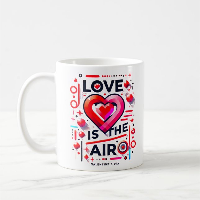 "Love is in the Air | Modern Valentine's Day  Coffee Mug (Left)