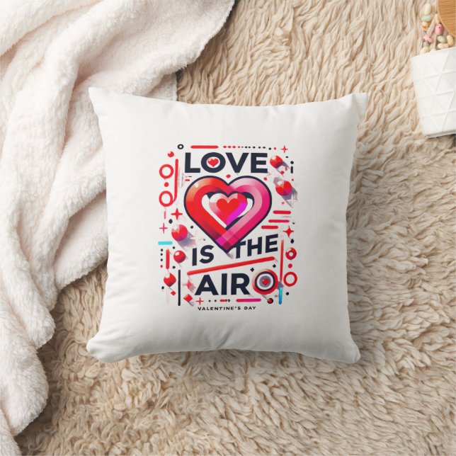 "Love is in the Air | Modern Valentine's Day  Cushion (Blanket)