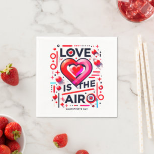 "Love is in the Air   Modern Valentine's Day  Napkin