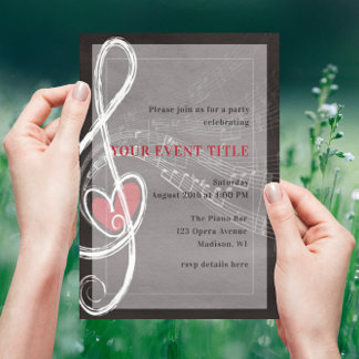 Love is in the Air Music-Themed Party Invitation