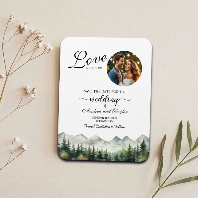 Love is in the air Photo Save the Date Magnet (Creator Uploaded)
