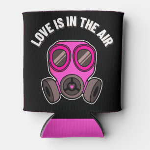 Love Is In The Air Pink Gas Mask Beverage Cooler
