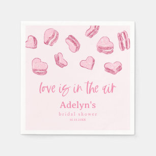 Love Is In The Air Pink Hearts Bridal Shower  Napkin