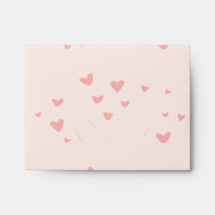 Love is in the air pink hearts envelope