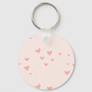 Love is in the air pink hearts key ring