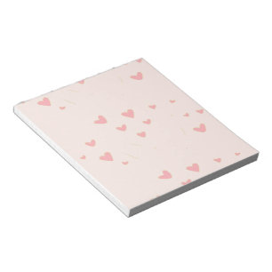 Love is in the air pink hearts notepad