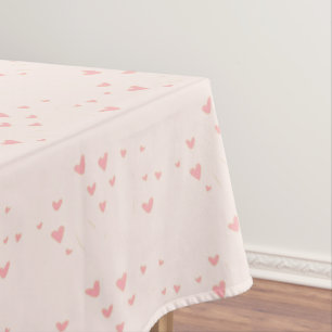 Love is in the air pink hearts tablecloth