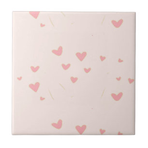 Love is in the air pink hearts tile