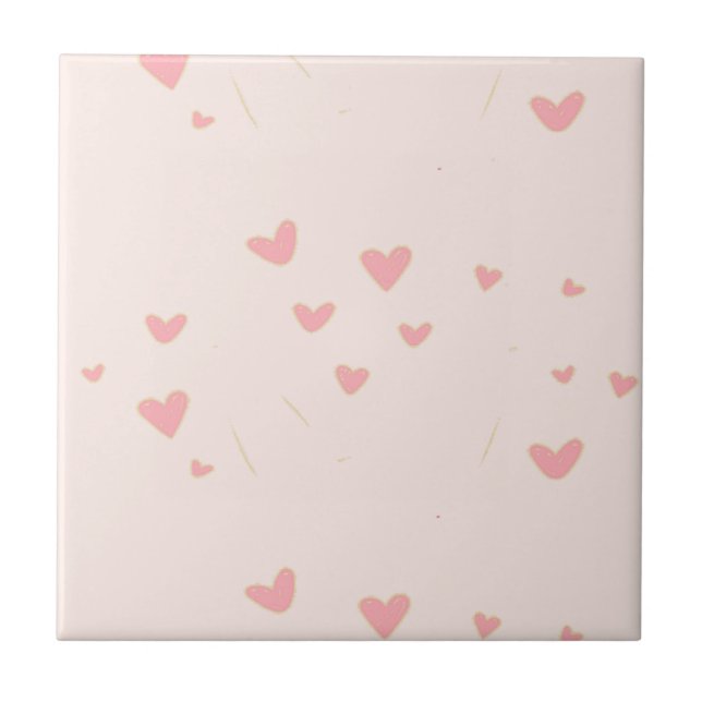 Love is in the air pink hearts tile (Front)