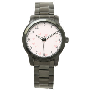 Love is in the air pink hearts watch